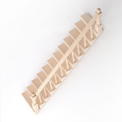 Ready Assembled Staircase With Banister Right Side Dolls House Stairs