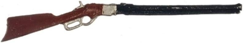 Metal Rifle, Miniature . Dolls House 1.12 scale, Gun, Hunting Scene