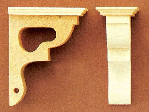 Pair Of Wooden Brackets, Dolls House Miniature, DIY Accessory, Room Decor