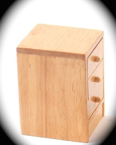 Pair of Pine Modern Bedside Cabinets, Dolls House Miniature Bedroom Furniture