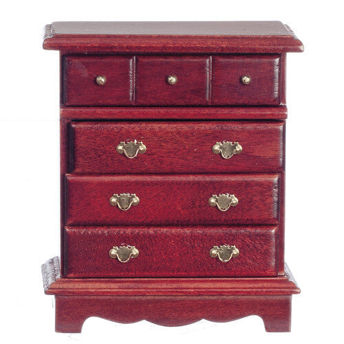 Mahogany Chest Of Drawers, Dolls House Miniature, Furniture. 1.12 Scale