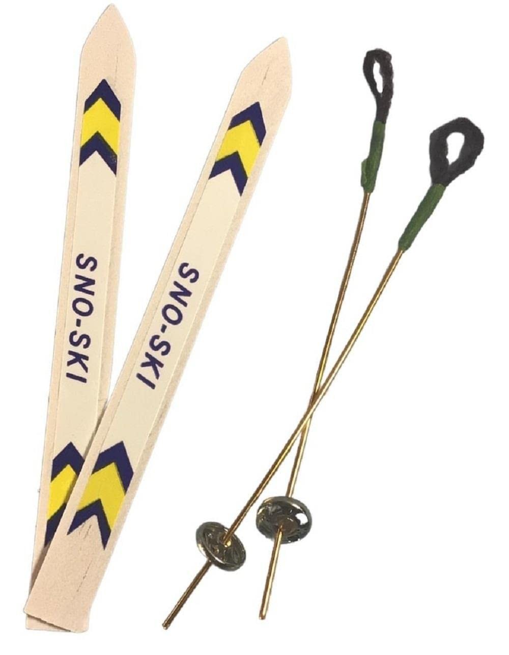 Dolls House Snow Mountain Skis & Ski Poles Winter, Miniatures winter sports