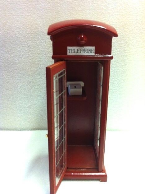 Miniature British Telephone Box Ideal for a Dolls House Street Scene. 1.12 Scale