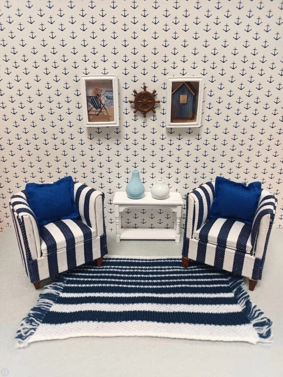 Ship Wheel Wall Decoration, Dolls House Miniature Home Decor, 1.12 Scale