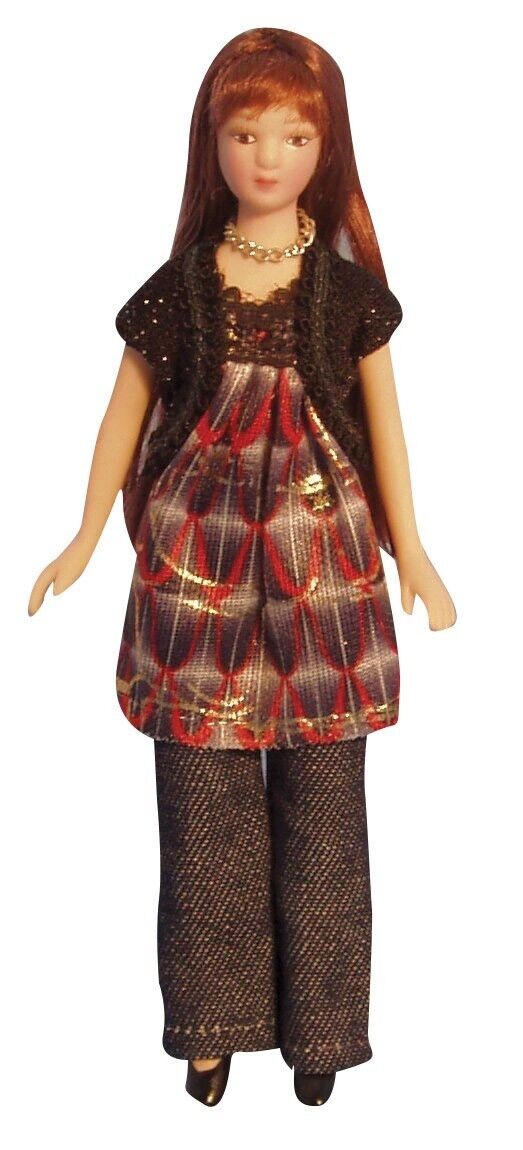 Modern Female Doll With Stand Included, Dolls House Miniatures, Woman