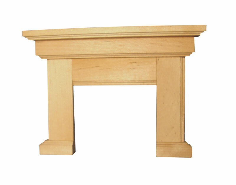 Bare Wood Fire Surround, Dolls House Miniature, Fire Place, Wooden Fireplace