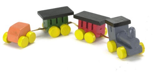 Wooden Train, Doll House Miniature Nursery Child's , 1.12th Scale