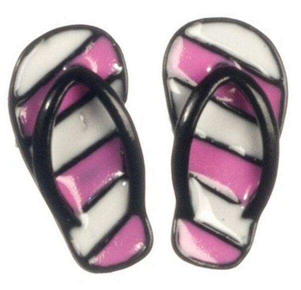 Flip flops blue or pink , dolls house miniature dolls & clothing beach seaside