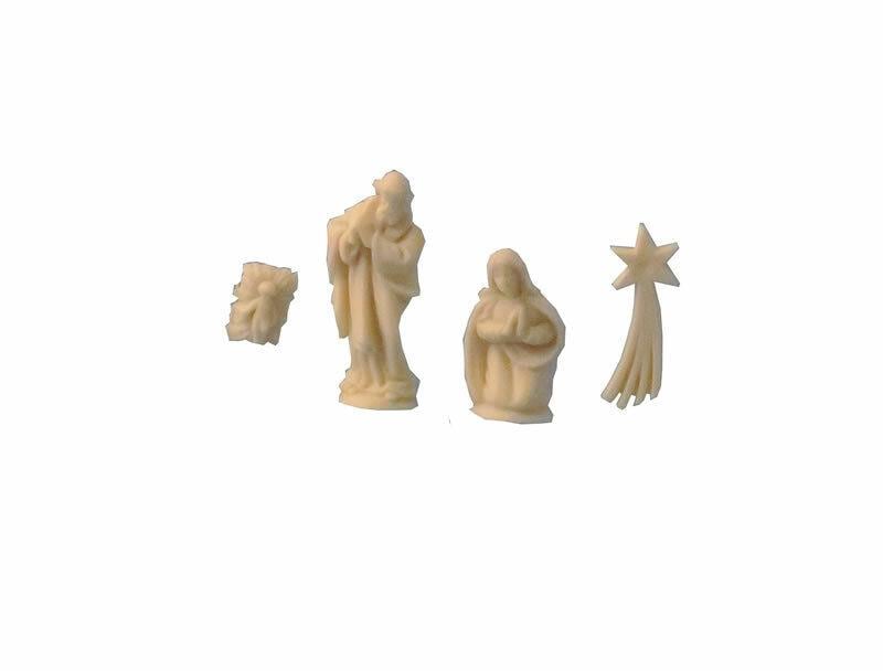 Four piece christmas nativity figures (ivory colour) doll house miniatures