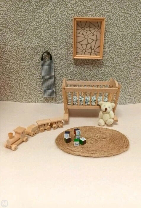 Barewood Train, Dolls House Miniature, Nursery Accessory 1/12 Scale