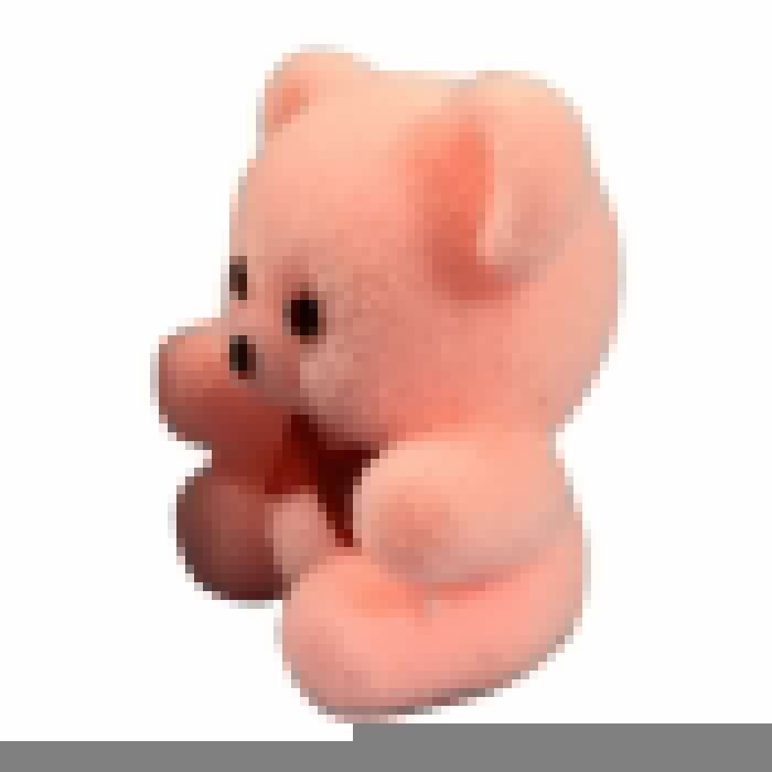 Flocked Pink Teddy Bear, Dolls House Miniature, Nursery 1.12 Scale