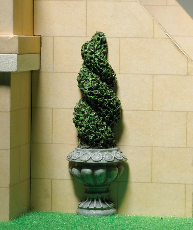 Flat Backed Topiary Twist, Dolls House Miniature Garden Plants 1.12 Scale