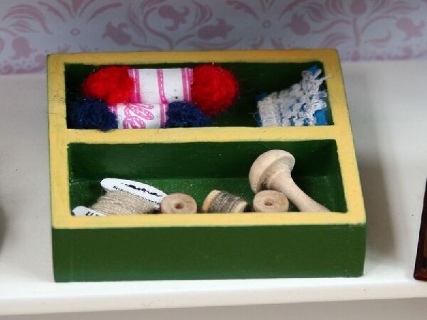 Needlework Tray, Doll House Miniature. Sewing Room. Accessory. 1.12th Scale