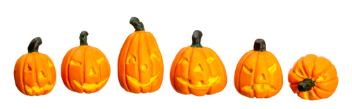 6 Halloween Pumpkins, Dolls House Miniatures, Garden Accessory