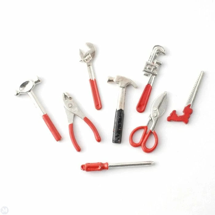 Set of Dolls House Tools, Doll House Miniatures, 1.12th Scale