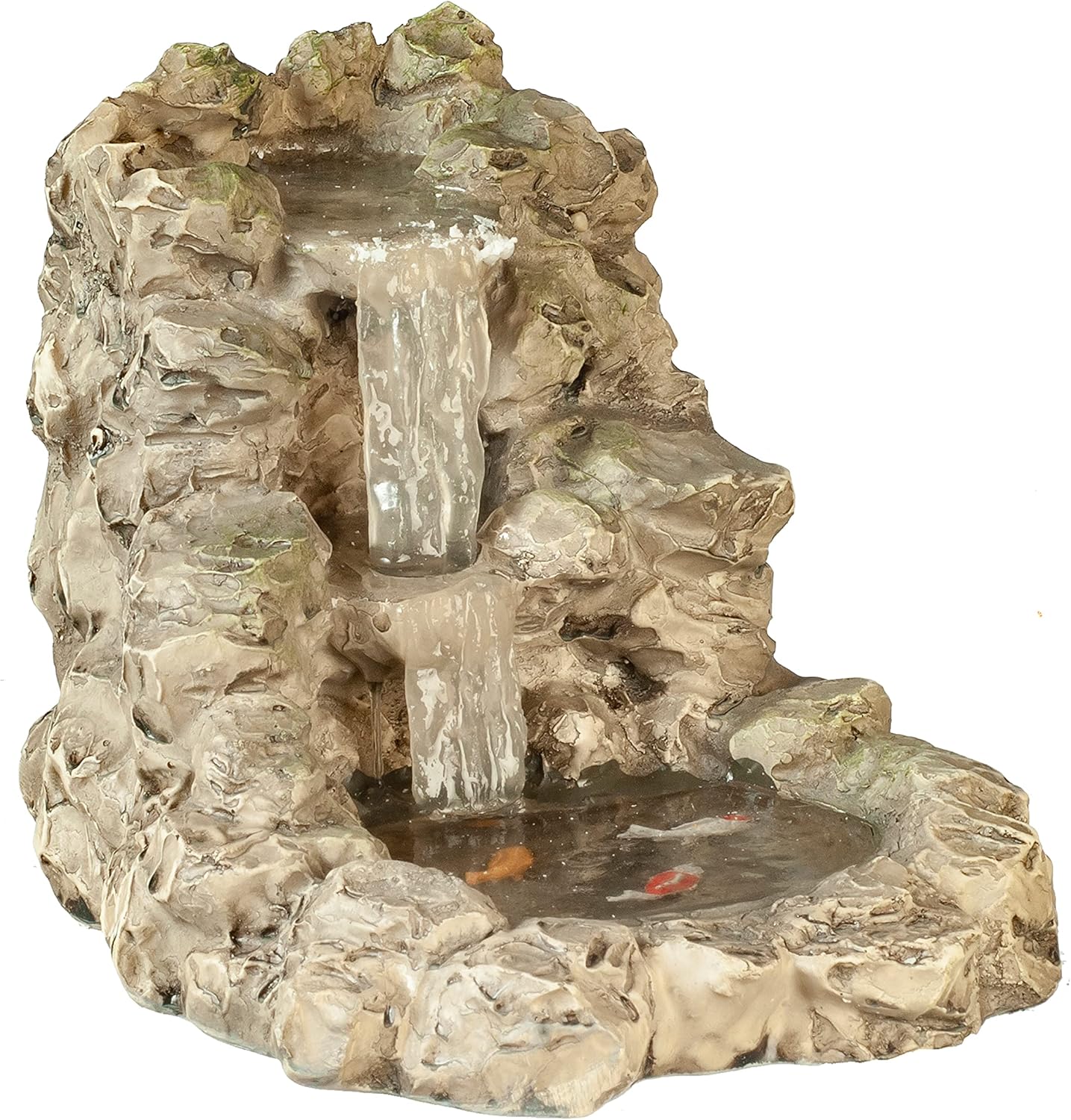 Grey Waterfall with Pond & Fish