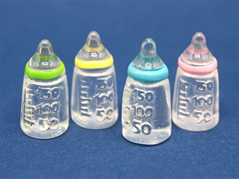 Baby Bottles, Dolls House Miniature Nursery Accessory, 1.12 Scale