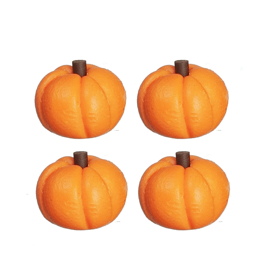 4 Small Halloween Pumpkins, Dolls House Miniatures, Garden Accessory