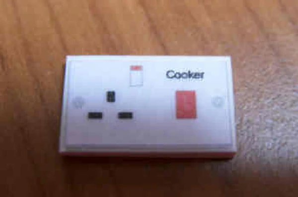 Cooker Wall Switch, Dolls House Miniature, Room Accessory Kitchen, 1.12 Scale UK