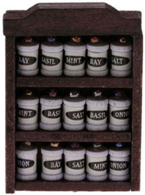 Spice Rack With Spices, Dolls House Miniature, Kitchen Dining