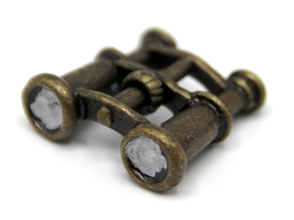 Antique Finish Binoculars, Dolls House Miniatures, 1.12 Scale