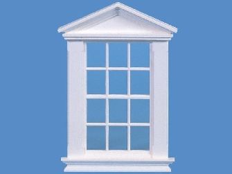 24th scale Pedimented Georgian Window, Dolls House Miniature, DIY Building