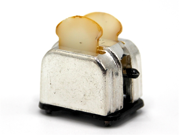 Silver Toaster with Toast, Dolls House Miniature, Kitchen, Dining