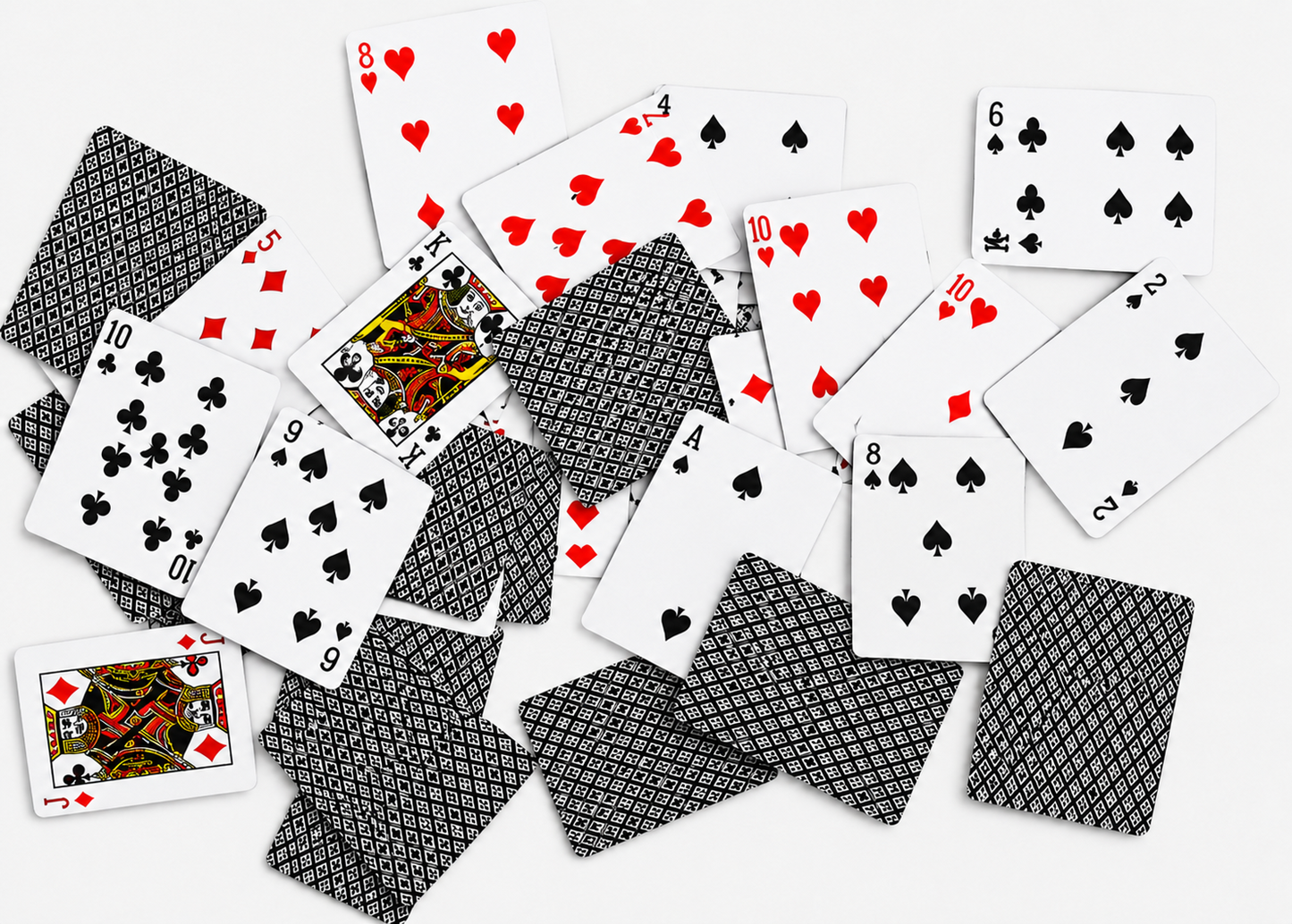 Deck of Playing Cards Black Back, Dolls House Miniature 1.12 Scale