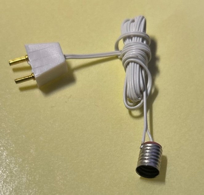 Pea Bulb Holder With Plug, Dolls House Miniature 12 Volt Lighting Accessory