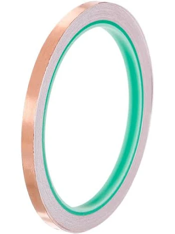 Single Copper Tape 25m by 5mm, For use on 12 Volt systems, Dolls House