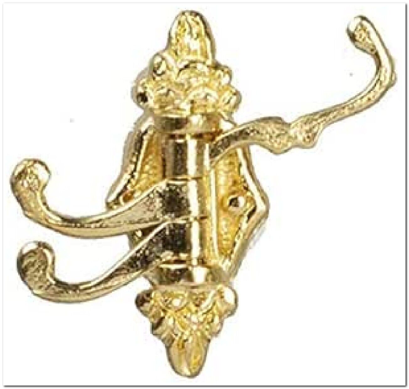 Triple Coat Hooks Brass, Doll House Miniature, Hall Wall Decor, DIY Miniatures
