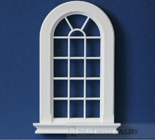 Large Georgian 16 Pane Window Slightly Cream Colour, Dolls House Miniature