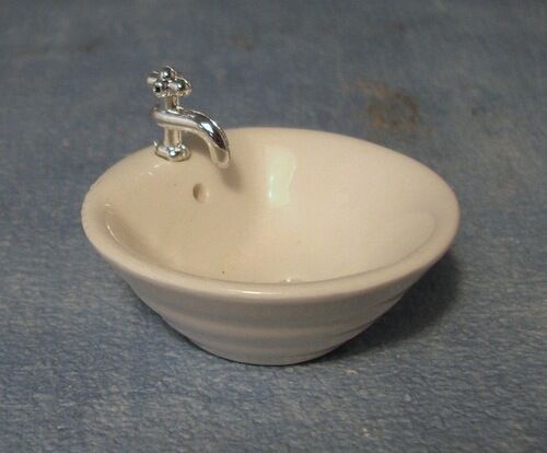 Round Sink with Single Tap Dolls House Miniature, Bathroom Toilet  Kitchen rooms