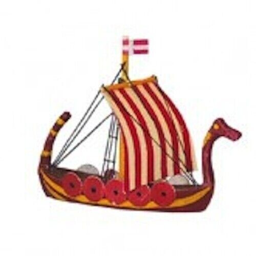 Model Ship Viking Boat, Ornamental Dolls House Miniature Accessory