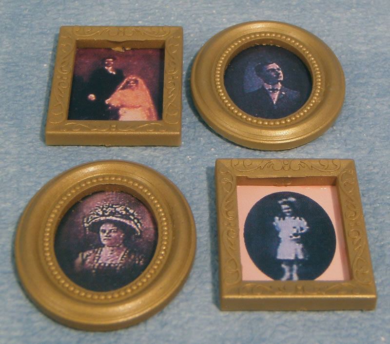 Small Framed Pictures Four Pack, Dolls House Miniature Wall Decor