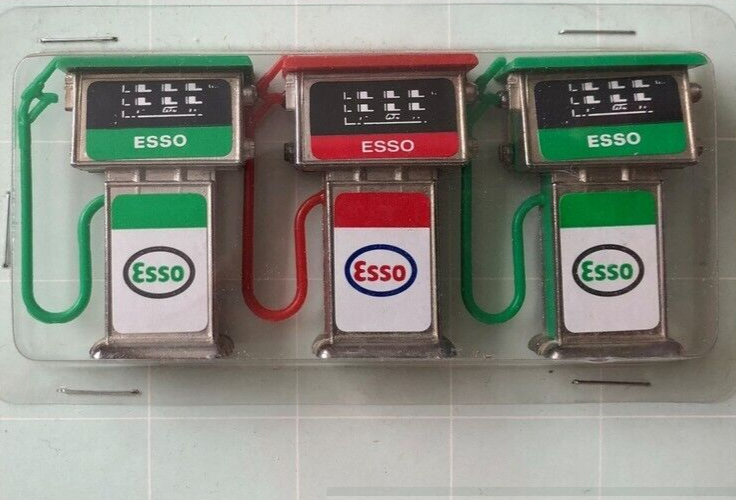 Three Garage Esso Petrol Pumps, Car Garage Accessories