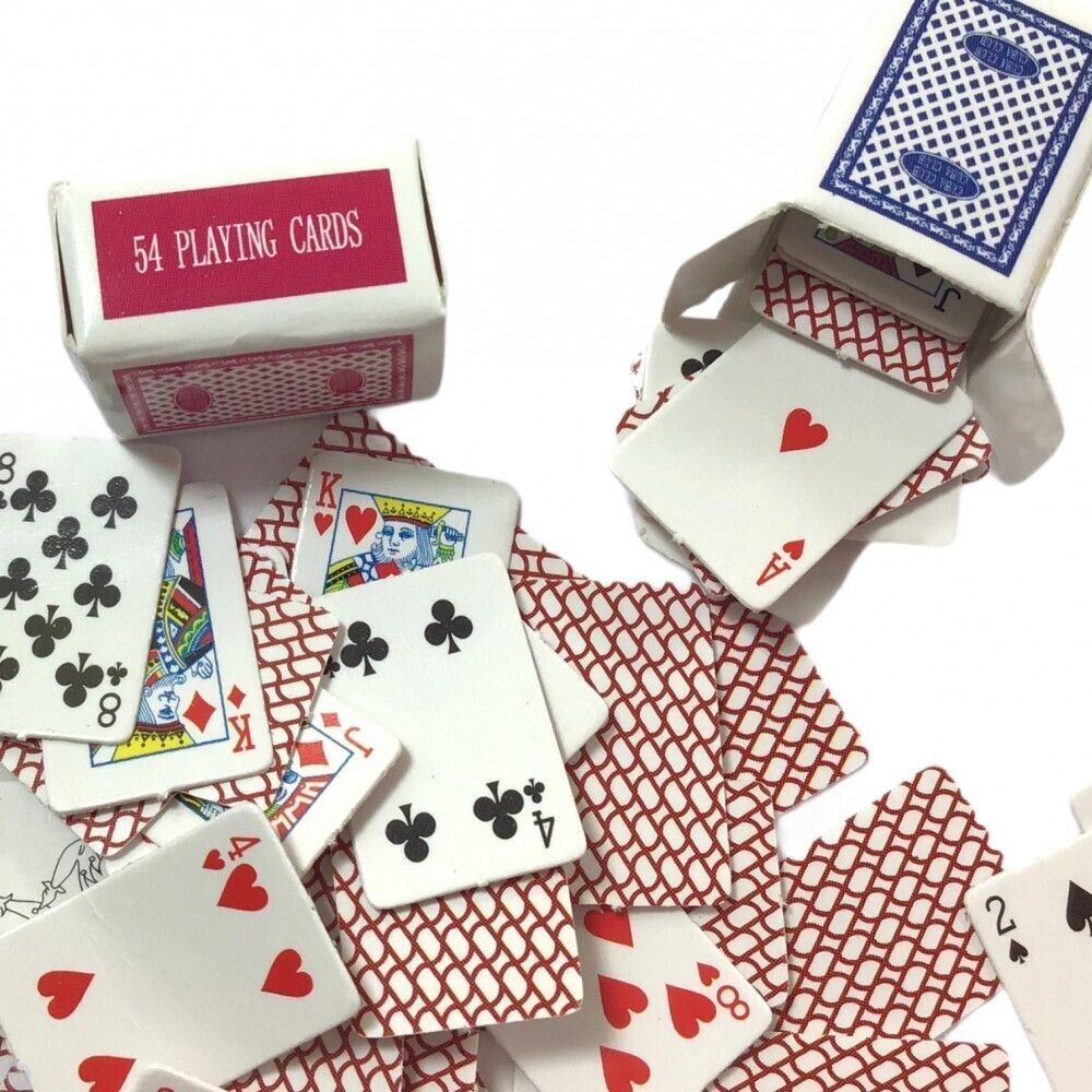 2 Sets Playing Cards, Miniatures, Approx 15mm by 10mm, Dolls House Accessories