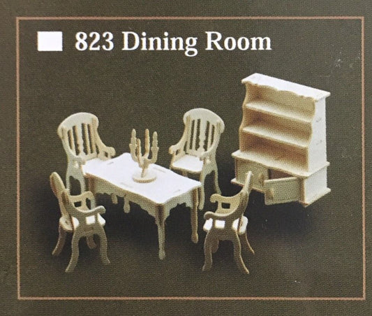 1/12th Scale Dining Room Furniture Set, Dolls House Miniatures, UK