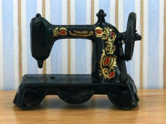 Sewing Machine Black Metal Miniature. Dolls House 1/12 scale Sew Room
