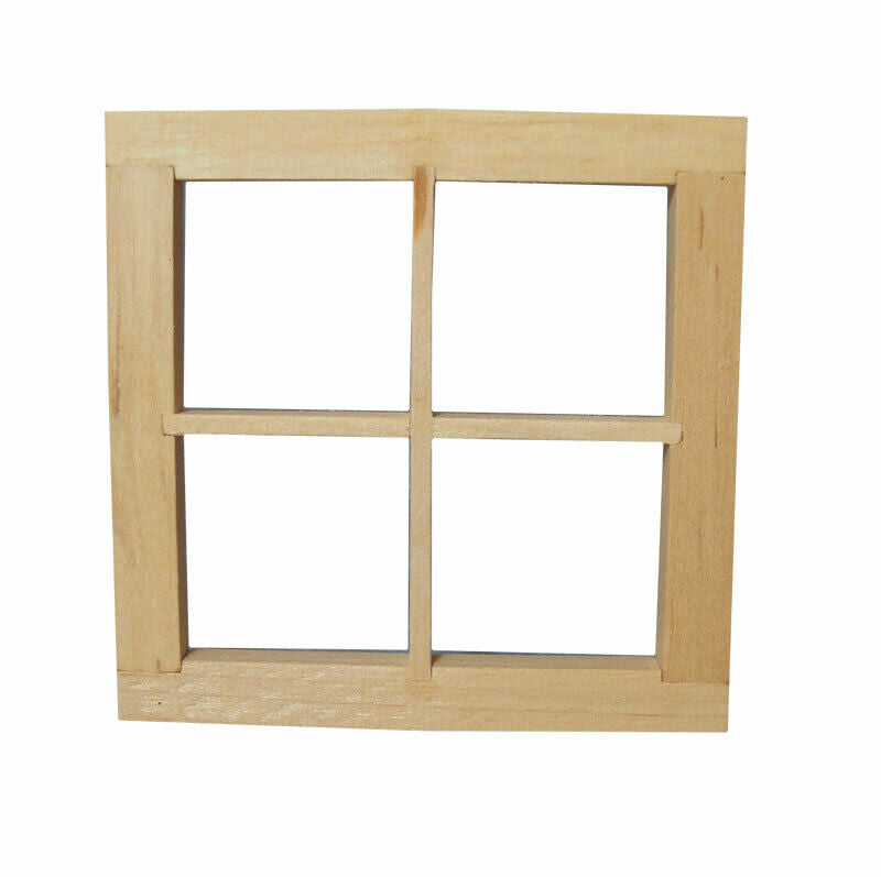 4 Pane Window / Frame, Dolls House Miniature DIY Fixture & Fittings 1.12 Scale