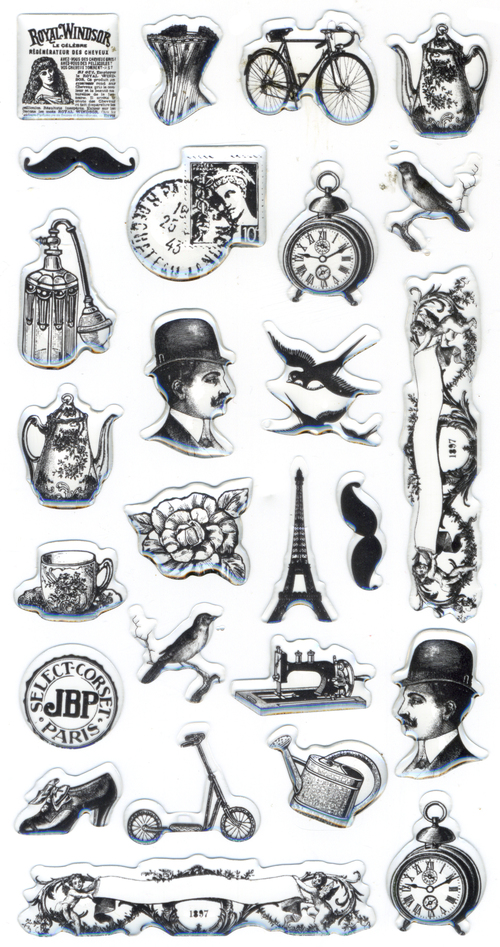 1920'S Style 3D Embossed Stickers, Ideal For Dolls House Miniature Decor, Tattoo