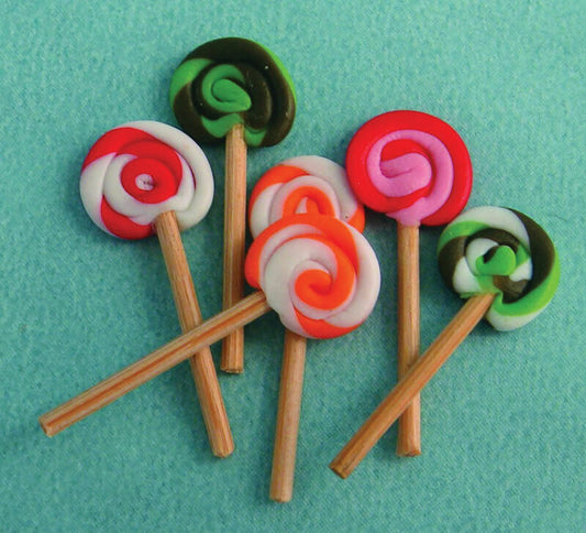 6 Lollypops, Dolls House Miniature, Food Kids Sweets, UK