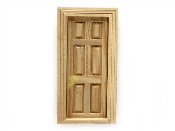 24th Scale Opening Internal Bare Wood Door, Dolls House Miniature, DIY