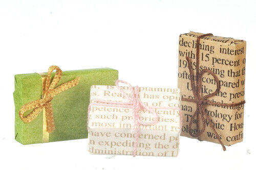 Fancy Wrapped  Presents, Dolls House Miniature, Birthday Christmas
