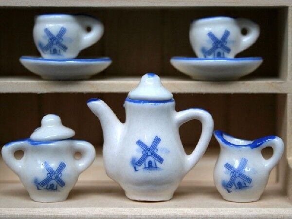 Windmill Tea / Coffee Set, Dolls House Miniature, 1.12 Scale