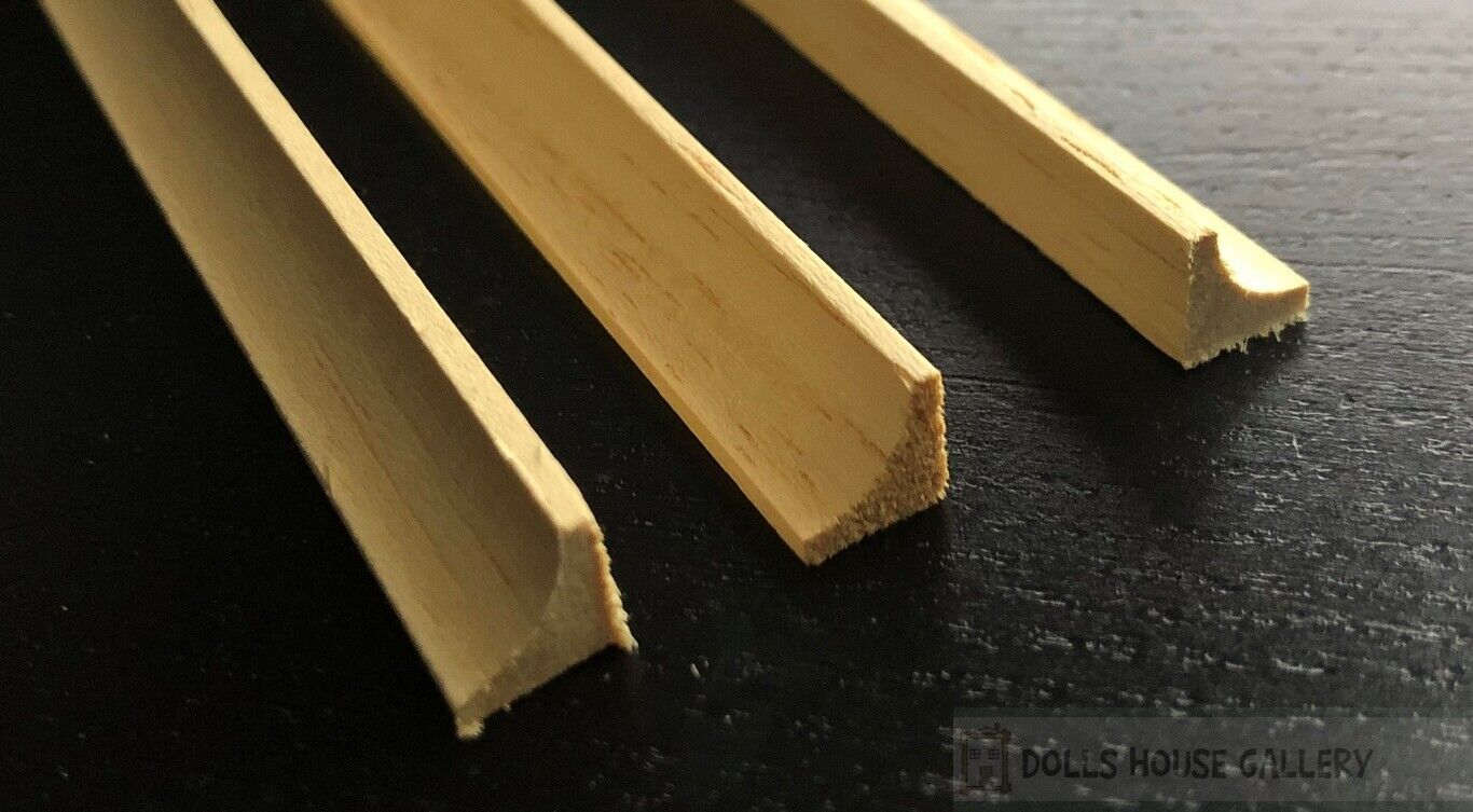 3 Lengths Of Coving 43cm, Dolls House Miniature, 1.12 Scale