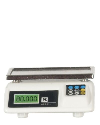 Metal Digital Weighing Scale, Dolls house miniatures, shop, kitchen, Accessory