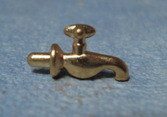 Pair Of Gold Taps, Dolls House Miniature, Outside Tap, Bath Tap, Miniatures