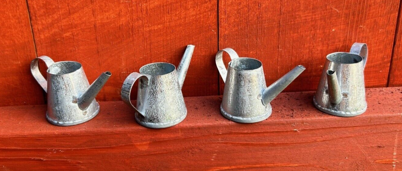 4 Large Metal Watering Can, Doll House Miniatures, Miniature Garden Accessory