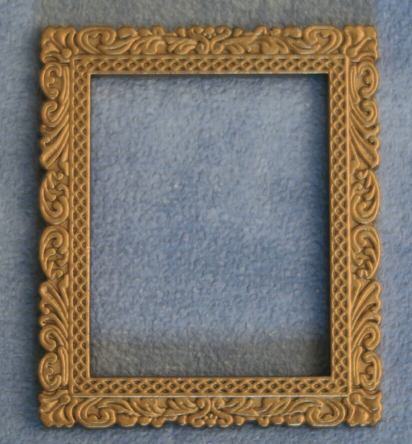 Ornate Golden Metal Picture Frame, Dolls House Miniature